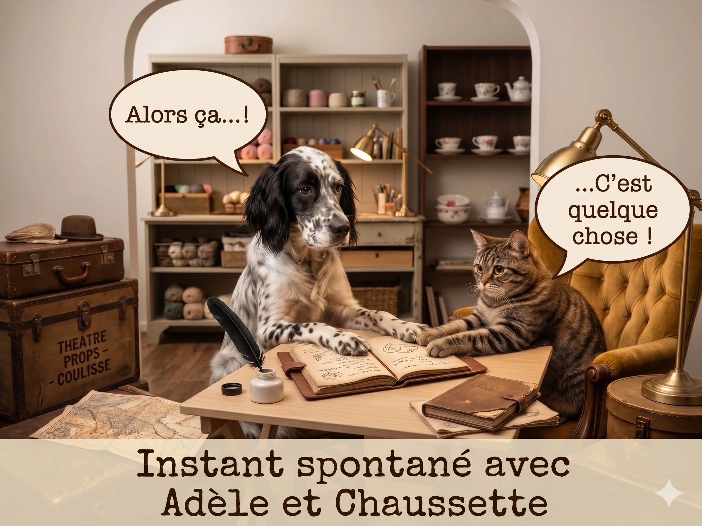 Instant spontané avec Adèle et Chaussette